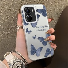 Ucuc Vivo Y02S Uyumlu Sert Akrilik Arka Silikon Kenar Lens Koruma Şık Baskı Kılıf