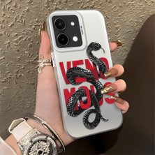 Ucuc Vivo Y28 4g Uyumlu Sert Akrilik Arka Silikon Kenar Lens Koruma Şık Baskı Kılıf
