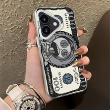 Ucuc iPhone 16 Plus Uyumlu Sert Akrilik Arka Silikon Kenar Lens Koruma Şık Baskı Kılıf