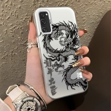 Ucuc Samsung Galaxy S20 Fe 4g/5g Uyumlu Sert Akrilik Arka Silikon Kenar Lens Koruma Şık Baskı Kılıf