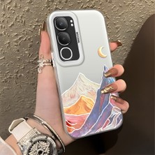 Ucuc Vivo Y19S 4G/Y19S Pro Uyumlu Sert Akrilik Arka Silikon Kenar Lens Koruma Şık Baskı Kılıf