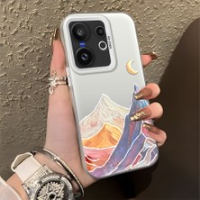 Ucuc Vivo X200 Fe Uyumlu Sert Akrilik Arka Silikon Kenar Lens Koruma Şık Baskı Kılıf