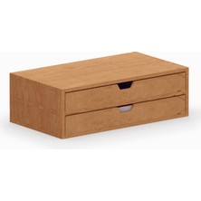 Desna Iki Katlı Iki Çekmeceli Dolap - Kiraz | 34 cm x 19 cm x 10.8 cm | Woodsaka