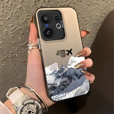 Ucuc Vivo X200 Fe Uyumlu Sert Akrilik Arka Silikon Kenar Lens Koruma Şık Baskı Kılıf