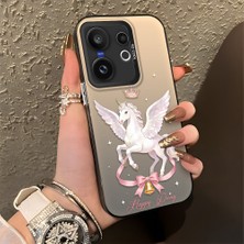 Ucuc Vivo X200 Fe Uyumlu Sert Akrilik Arka Silikon Kenar Lens Koruma Şık Baskı Kılıf