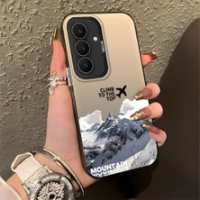 Ucuc Samsung Galaxy S25 Fe Uyumlu Sert Akrilik Arka Silikon Kenar Lens Koruma Şık Baskı Kılıf