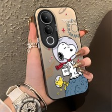 Ucuc Vivo V50 Lite 4g/5g Uyumlu Sert Akrilik Arka Silikon Kenar Lens Koruma Şık Baskı Kılıf