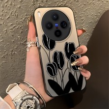 Ucuc Vivo X300 Uyumlu Sert Akrilik Arka Silikon Kenar Lens Koruma Şık Baskı Kılıf