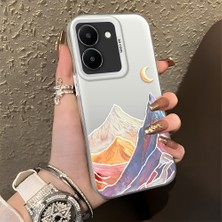 Ucuc Vivo Y27 5G/Y27S Uyumlu Sert Akrilik Arka Silikon Kenar Lens Koruma Şık Baskı Kılıf