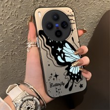 Ucuc Vivo X300 Uyumlu Sert Akrilik Arka Silikon Kenar Lens Koruma Şık Baskı Kılıf