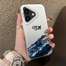 Ucuc iPhone 16 Plus Uyumlu Sert Akrilik Arka Silikon Kenar Lens Koruma Şık Baskı Kılıf