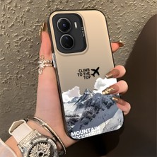 Ucuc Vivo Y16/Y02S/Y56 Uyumlu Sert Akrilik Arka Silikon Kenar Lens Koruma Şık Baskı Kılıf