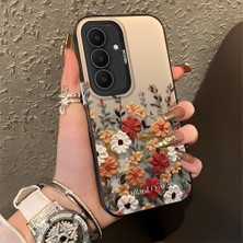 Ucuc Samsung Galaxy S25 Fe Uyumlu Sert Akrilik Arka Silikon Kenar Lens Koruma Şık Baskı Kılıf