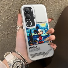 Ucuc Vivo Y19S 4G/Y19S Pro Uyumlu Sert Akrilik Arka Silikon Kenar Lens Koruma Şık Baskı Kılıf