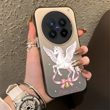 Ucuc Vivo X200 Pro Uyumlu Sert Akrilik Arka Silikon Kenar Lens Koruma Şık Baskı Kılıf