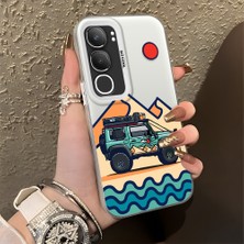 Ucuc Vivo Y19S 4G/Y19S Pro Uyumlu Sert Akrilik Arka Silikon Kenar Lens Koruma Şık Baskı Kılıf