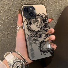 Ucuc iPhone 13 Mini Uyumlu Sert Akrilik Arka Silikon Kenar Lens Koruma Şık Baskı Kılıf