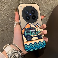 Ucuc Vivo X300 Pro Uyumlu Sert Akrilik Arka Silikon Kenar Lens Koruma Şık Baskı Kılıf