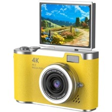 48 Mp 4K Dijital Kamera Flip Ekranlı Vlog Selfie Çekim Profesyonel Fotoğraf Makinesi - Lisinya