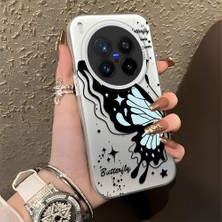 Ucuc Vivo X300 Pro Uyumlu Sert Akrilik Arka Silikon Kenar Lens Koruma Şık Baskı Kılıf