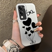 Ucuc Vivo Y04 Uyumlu Sert Akrilik Arka Silikon Kenar Lens Koruma Şık Baskı Kılıf