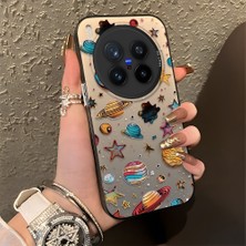 Ucuc Vivo X300 Pro Uyumlu Sert Akrilik Arka Silikon Kenar Lens Koruma Şık Baskı Kılıf