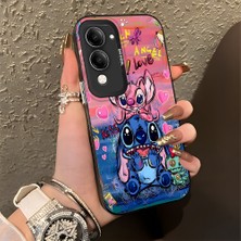 Ucuc Vivo Y04 Uyumlu Sert Akrilik Arka Silikon Kenar Lens Koruma Şık Baskı Kılıf