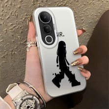 Ucuc Vivo V50 Lite 4g/5g Uyumlu Sert Akrilik Arka Silikon Kenar Lens Koruma Şık Baskı Kılıf