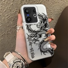 Ucuc Vivo X200 Fe Uyumlu Sert Akrilik Arka Silikon Kenar Lens Koruma Şık Baskı Kılıf