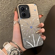 Ucuc Vivo Y02S Uyumlu Sert Akrilik Arka Silikon Kenar Lens Koruma Şık Baskı Kılıf
