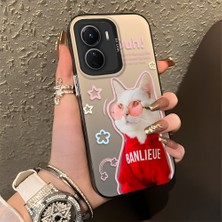 Ucuc Vivo Y02S Uyumlu Sert Akrilik Arka Silikon Kenar Lens Koruma Şık Baskı Kılıf