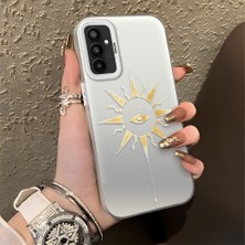 Ucuc Samsung Galaxy F23 Uyumlu Sert Akrilik Arka Silikon Kenar Lens Koruma Şık Baskı Kılıf