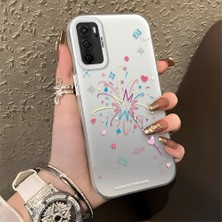 Ucuc Oppo A16/A16S Uyumlu Sert Akrilik Arka Silikon Kenar Lens Koruma Şık Baskı Kılıf