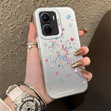Ucuc Vivo Y16/Y02S/Y56 Uyumlu Sert Akrilik Arka Silikon Kenar Lens Koruma Şık Baskı Kılıf