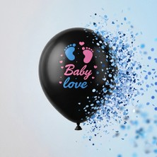 İsmiyle Al Mavi Konfetili Cinsiyet Balonu