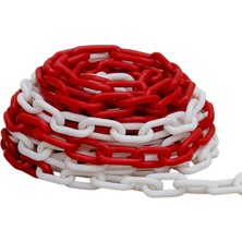 Dasyap Trafik Plastik Zincir Kırmızı Beyaz 200 mt 8 mm - 1 Koli