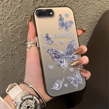 Ucuc iPhone 7 Plus/8 Plus Uyumlu Sert Akrilik Arka Silikon Kenar Lens Koruma Şık Baskı Kılıf