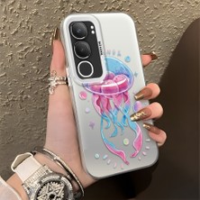 Ucuc Vivo Y19S 4G/Y19S Pro Uyumlu Sert Akrilik Arka Silikon Kenar Lens Koruma Şık Baskı Kılıf