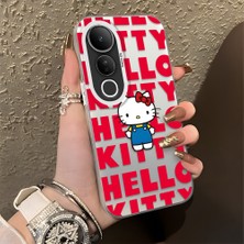 Ucuc Vivo V50 Lite 4g/5g Uyumlu Sert Akrilik Arka Silikon Kenar Lens Koruma Şık Baskı Kılıf