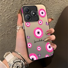 Ucuc Realme C63 4G/C61 Uyumlu Sert Akrilik Arka Silikon Kenar Lens Koruma Şık Baskı Kılıf