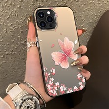 Ucuc iPhone 13 Pro Max Uyumlu Sert Akrilik Arka Silikon Kenar Lens Koruma Şık Baskı Kılıf