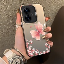 Ucuc Realme C55 Uyumlu Sert Akrilik Arka Silikon Kenar Lens Koruma Şık Baskı Kılıf