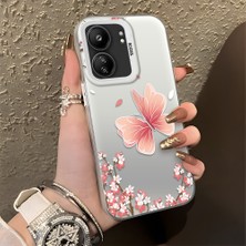 Ucuc Xiaomi Redmi 13C 4g/5g Uyumlu Sert Akrilik Arka Silikon Kenar Lens Koruma Şık Baskı Kılıf