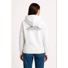 Artsviva Nihilist Penguen Özel Tasarım Oversize Kapüşonlu Sweatshirt - Beyaz