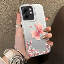 Ucuc Infinix Hot 50I Uyumlu Sert Akrilik Arka Silikon Kenar Lens Koruma Şık Baskı Kılıf