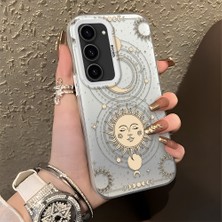 Ucuc Samsung Galaxy S23 Uyumlu Sert Akrilik Arka Silikon Kenar Lens Koruma Şık Baskı Kılıf