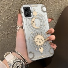 Ucuc Samsung Galaxy A05 Uyumlu Sert Akrilik Arka Silikon Kenar Lens Koruma Şık Baskı Kılıf