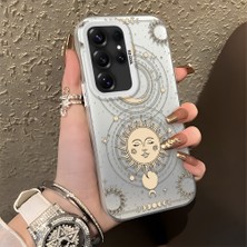 Ucuc Samsung Galaxy S25 Ultra Uyumlu Sert Akrilik Arka Silikon Kenar Lens Koruma Şık Baskı Kılıf