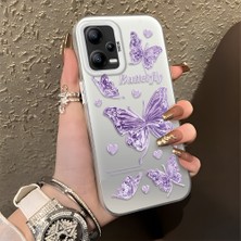 Ucuc Xiaomi Poco X5 Uyumlu Sert Akrilik Arka Silikon Kenar Lens Koruma Şık Baskı Kılıf