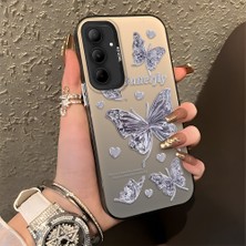 Ucuc Samsung Galaxy A35 Uyumlu Sert Akrilik Arka Silikon Kenar Lens Koruma Şık Baskı Kılıf